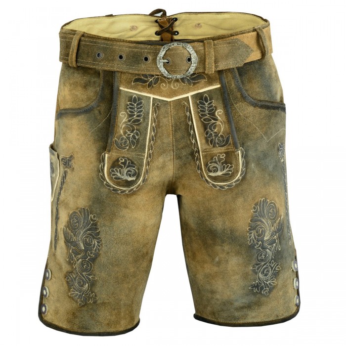 Trachten Men German Bavarian Lederhosen Antique Shorts