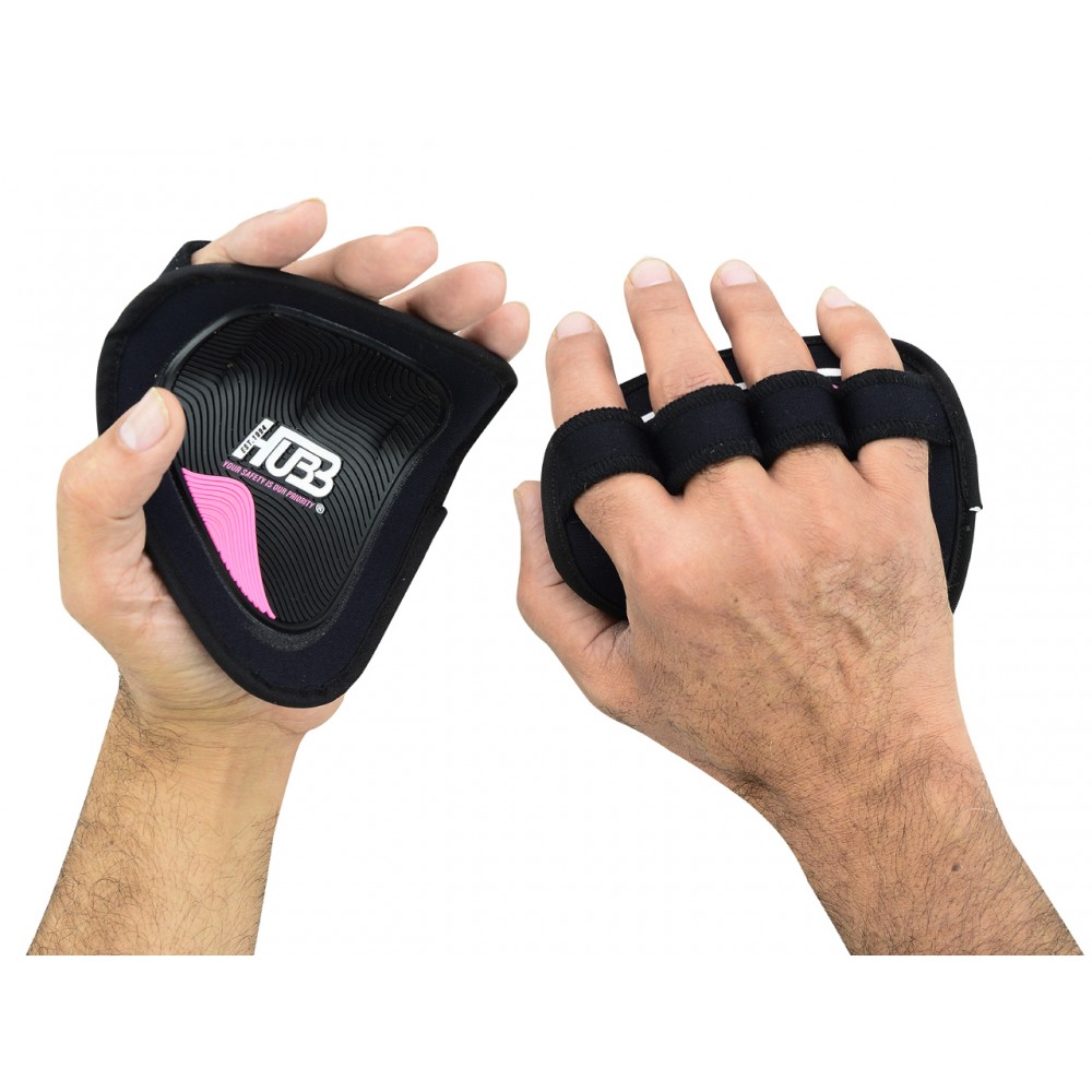 GYM PADS HUBB PRO GRIPS GLOVES FITNESS GENUINE LEATHER WEIGHT LIFTING 